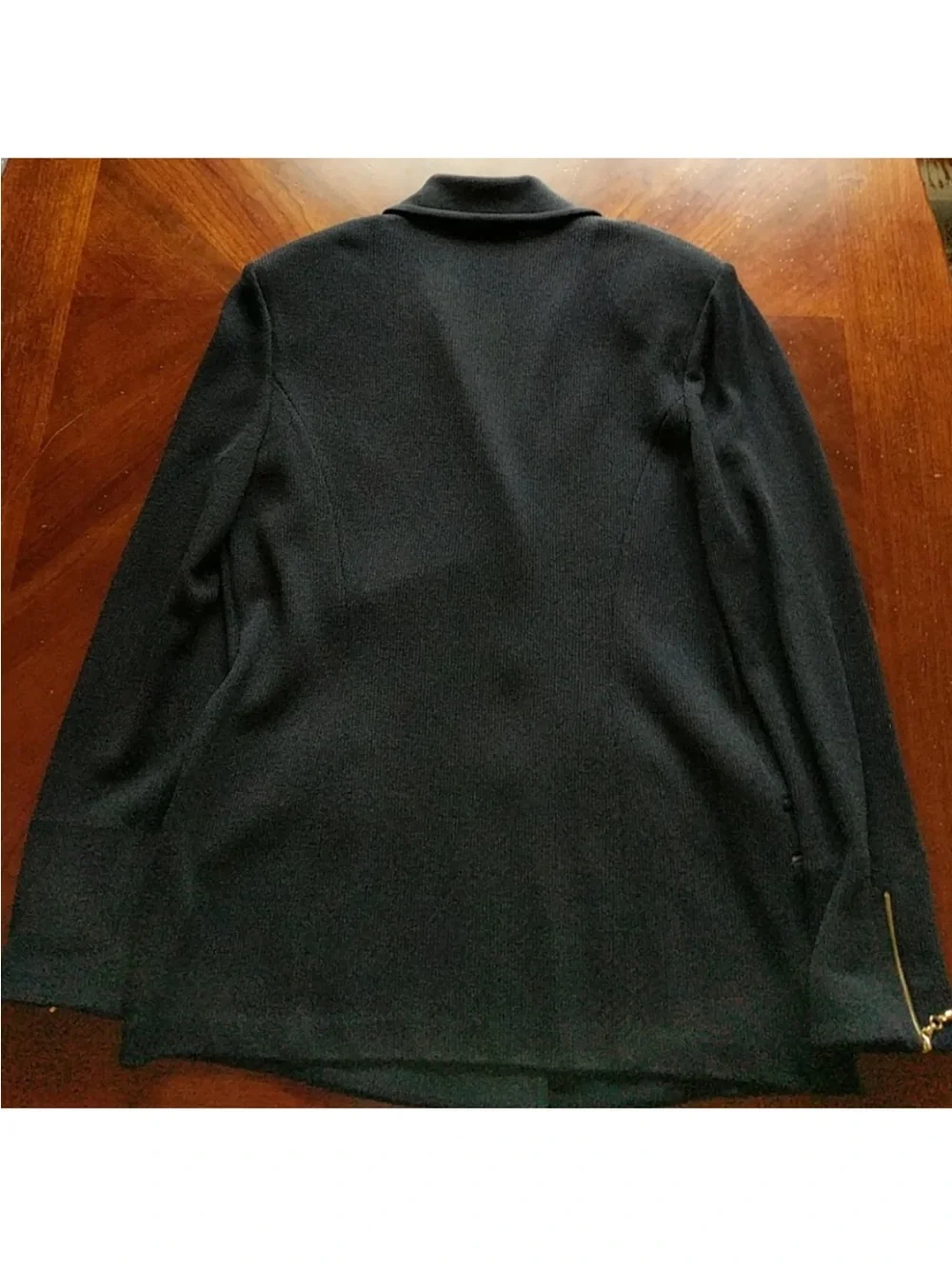 St. John Black Knit Blazer with Gold Hardware